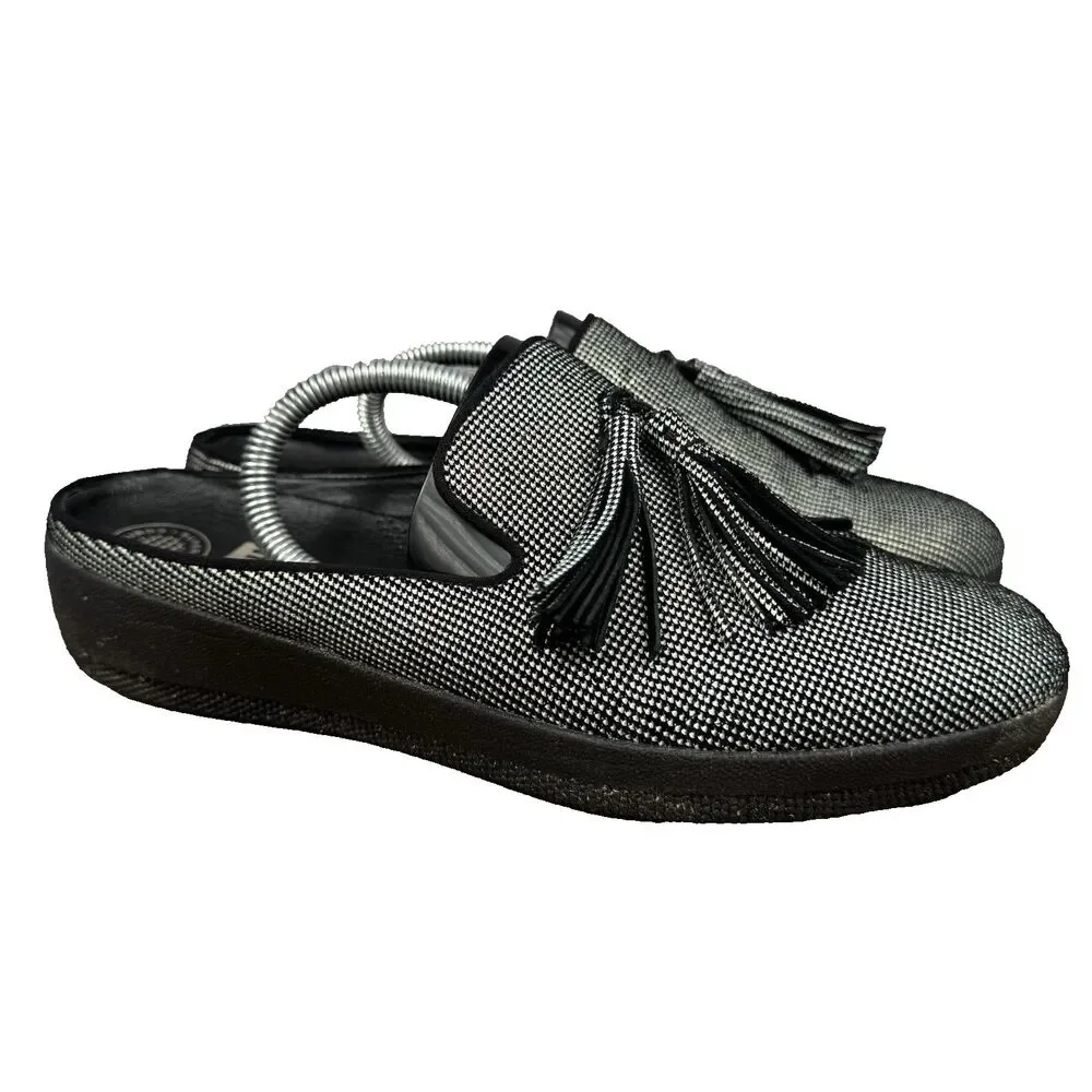 Fitflop Superskate Houndstooth Slip-On Loafers Shoes Women's Size 8.5
